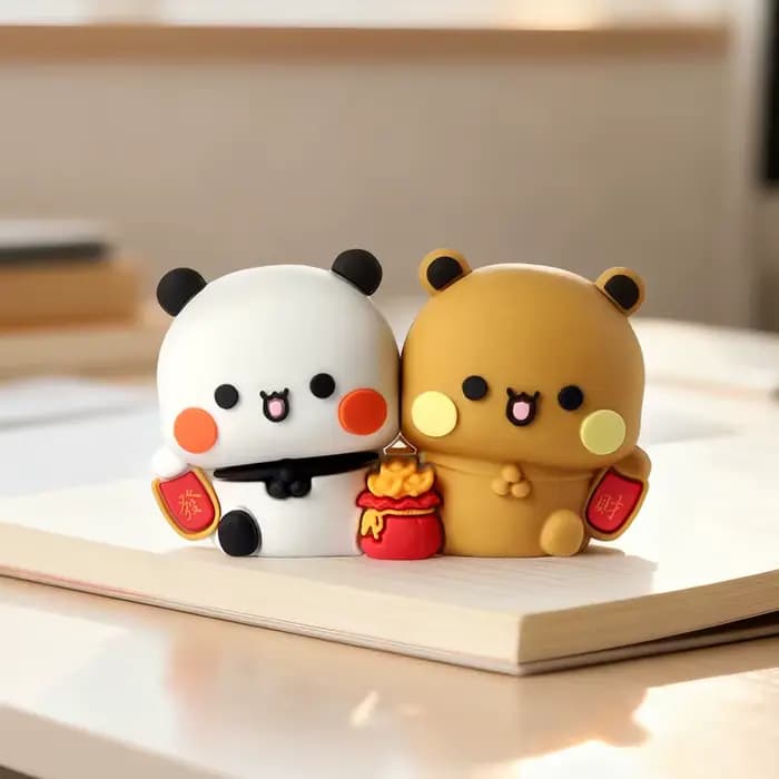 Nouveau Bubu et Dudu ours Figure jouet Mini Figurine décoration de bureau modèle ornements jouets ga