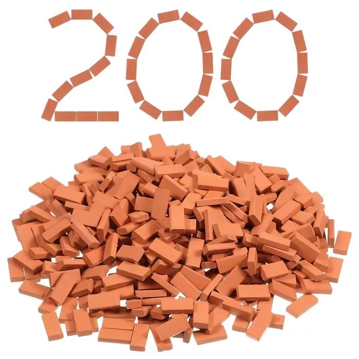 200 pièces Mini briques pour aménagement paysager briques miniatures mur de briques petites briques 