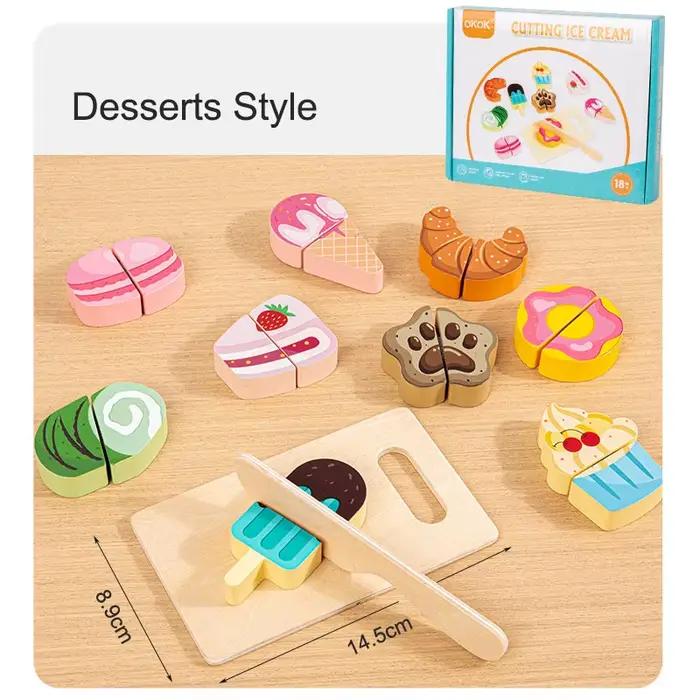 Jouet de cuisine en bois, Simulation de coupe de fruits, jeu de nourriture, jeu Velcro, accessoires 