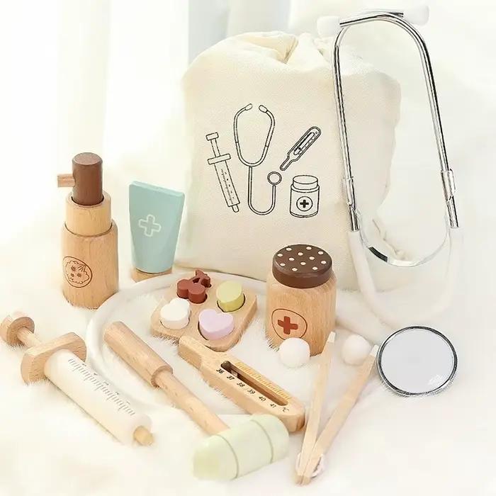 Simulation de maison de jeu pour enfants, médecins, infirmières, stéthoscopes, kits médicaux, sering