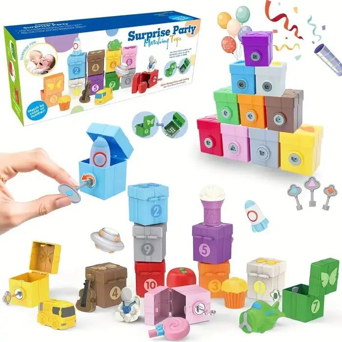 Ensemble de jouets éducatifs Montessori pour tout-petits : train, jeu de fête surprise, jouets de co