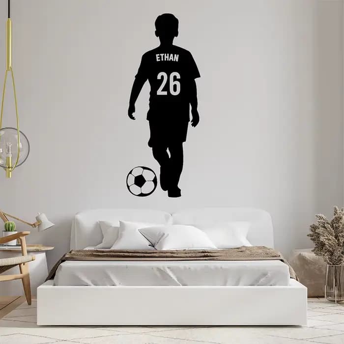 202 lète Papier Peint Garçons Chambre Sports Football Nom et Numéro Personnalisé Football Vinyle Déc