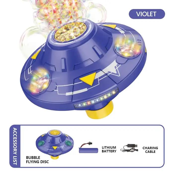 Machine à bulles UFO automatique rotative avec lumière, pistolet à bulles électrique, souffleur de s
