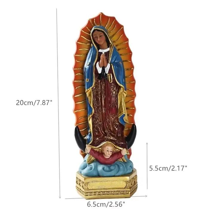 Statue de Notre-Dame d'Isabelle Upe Peinte à la Main, Sculpture Catholique en Résine, Décoration Rel