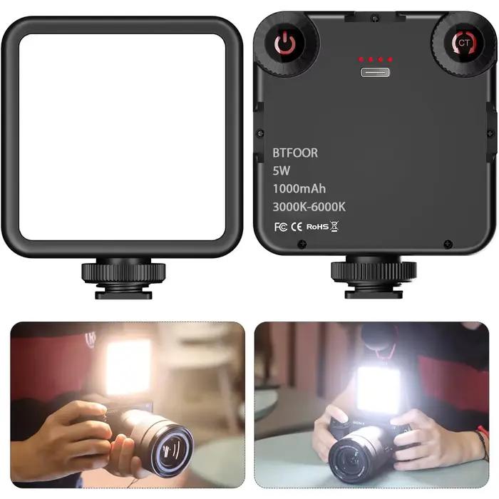 Lumière vidéo LED Portable pour photographie sur appareil photo, éclairage bicolore 3000K-6000K, cha