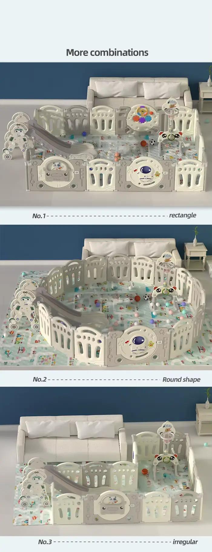 Parc pour bébés et enfants, clôture d'activités réglable, grand parc de jeu pour bébés avec portillo