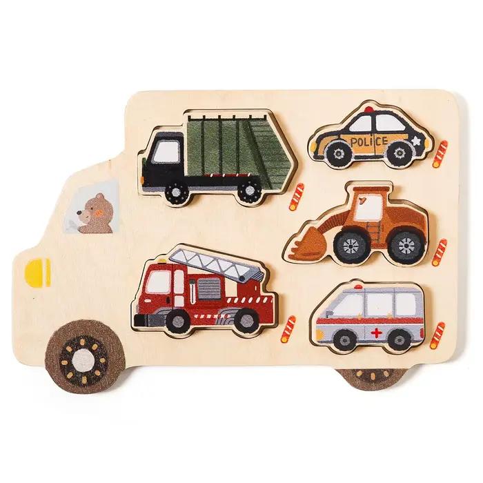 Montessori-Puzzle Géométrique en Bois pour Bébé, Jouets en Forme d'emoufs d'Animaux, Jeux Assortis d