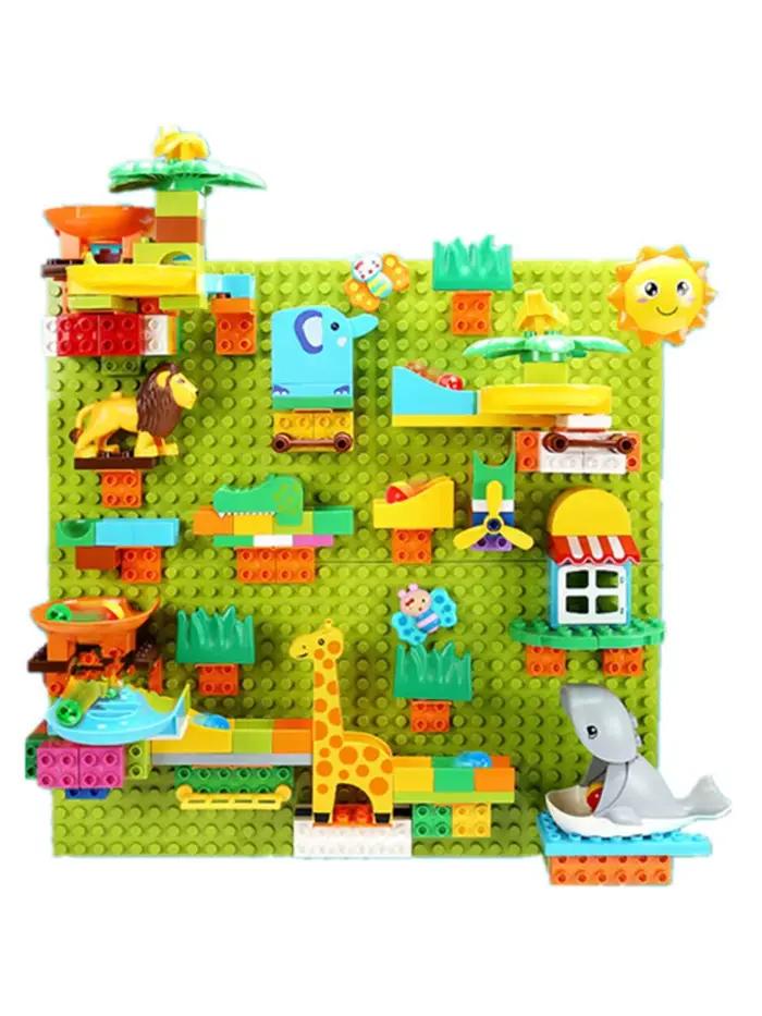 Grands blocs de construction en marbre, piste de course, partie de dinosaure, Compatible avec grande