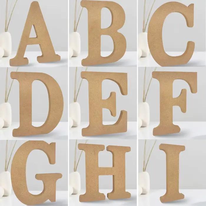 Lettres en bois designables de 8 pouces, lettres en bois inachevées pour décoration murale, lettres 
