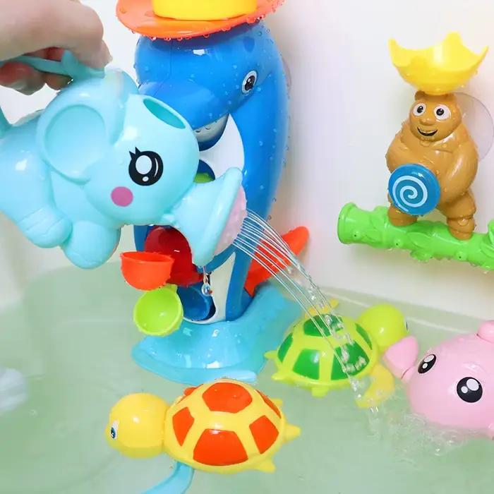 Jouet de bain pour bébé, bain mignon éléphant douche natation pulvérisation d'eau nuages douche joue