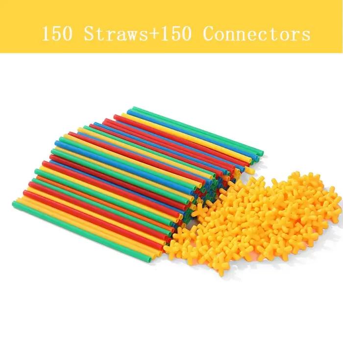 Kit de construction de pailles connectées pour garçons et filles, blocs STEM, jouets de construction