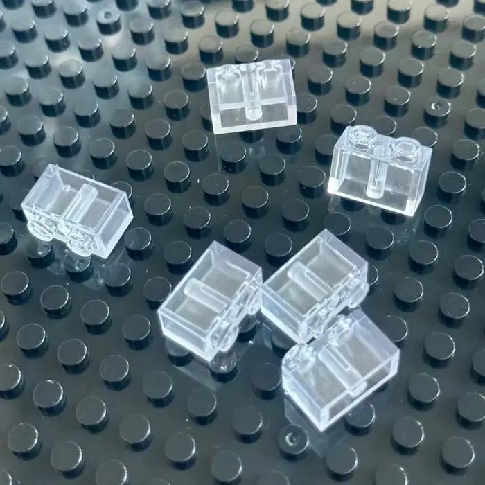 Briques à petites particules transparentes 1x2, bloc de construction classique, pièces en vrac, acce