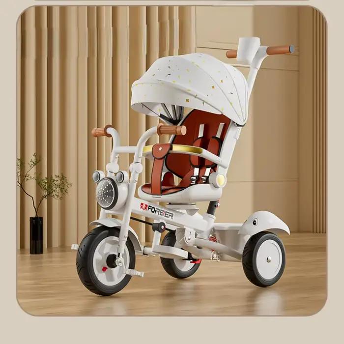 Tricycle pliable pour enfants, poussette pour bébé de 1 à 6 ans, léger, musique, titane, roue africa
