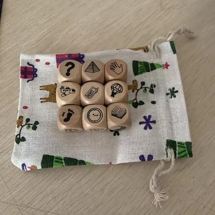 Jeu de société de dés d'histoire, Puzzle pour raconter des histoires, famille/fête/amis Parents avec