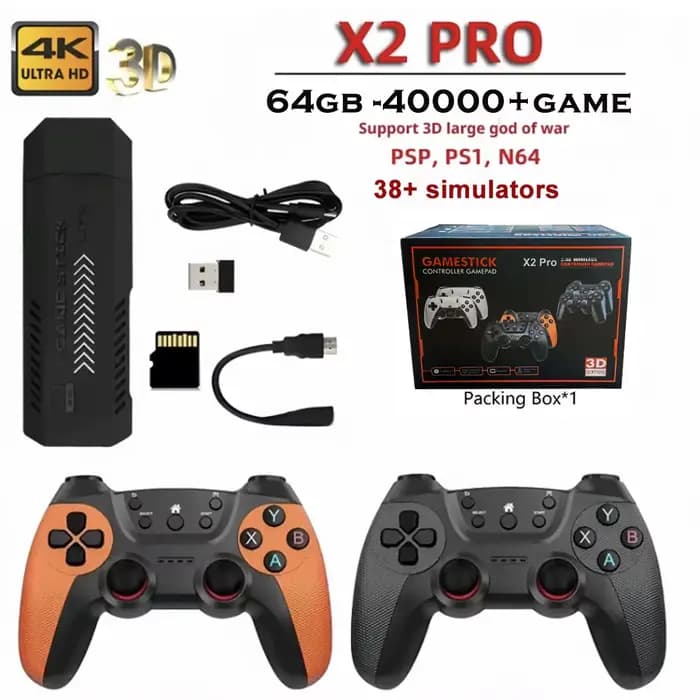 Console de jeux rétro X2PRO/X2 Ultra, sortie 4K, manette de jeu 3D, multijoueur sans fil pour PSP, P
