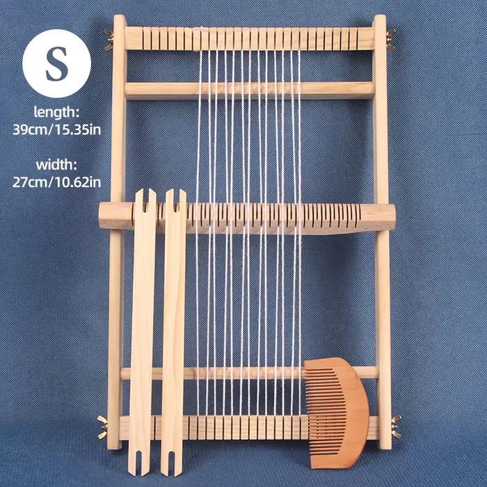 Métier à tisser multi-artisanat en bois QJH 19,6" de longueur x 15,3" de largeur ​ Cadre ​ Barre d'h