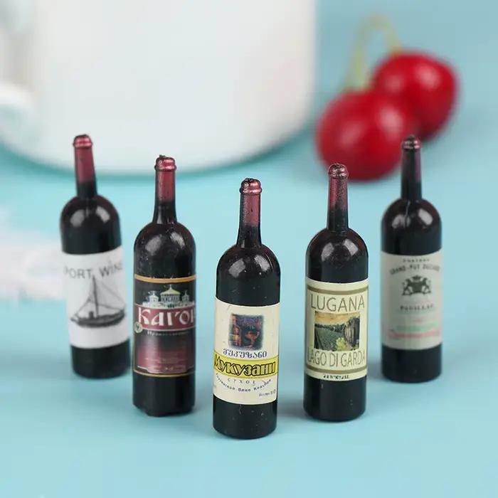 Mini bouteille de vin l'inventaire pour enfants, simulation de maison de courses, accessoires de déc