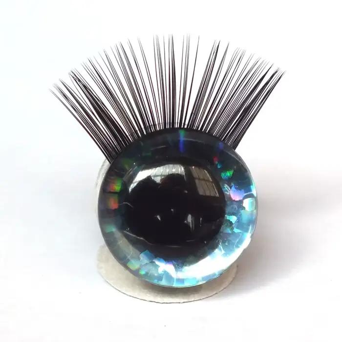 20 pièces jouet yeux avec cils 12-30mm cils 3D sécurité paillettes jouet yeux cils pour bricolage pe