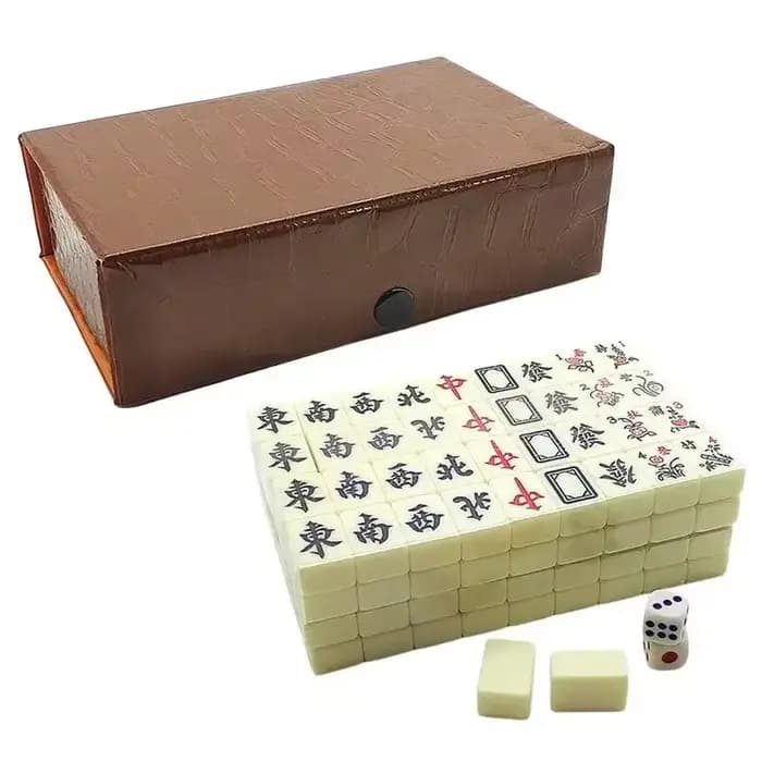 Mini ensemble de Mahjong Portable avec étui de transport, jeu d'activité de divertissement tradition