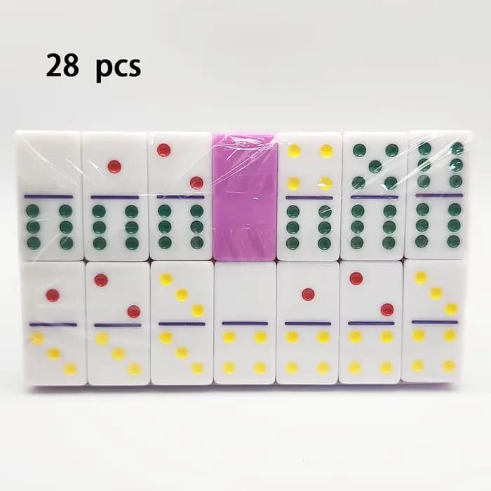 Jeu de dominos multicolores à double couche de 28 pièces, les jeux interactifs favorisent le dévelop