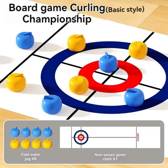 Jeu de curling de table pour toute la famille avec 8 à 16 rouleaux et disques de shuffleboard – Joue