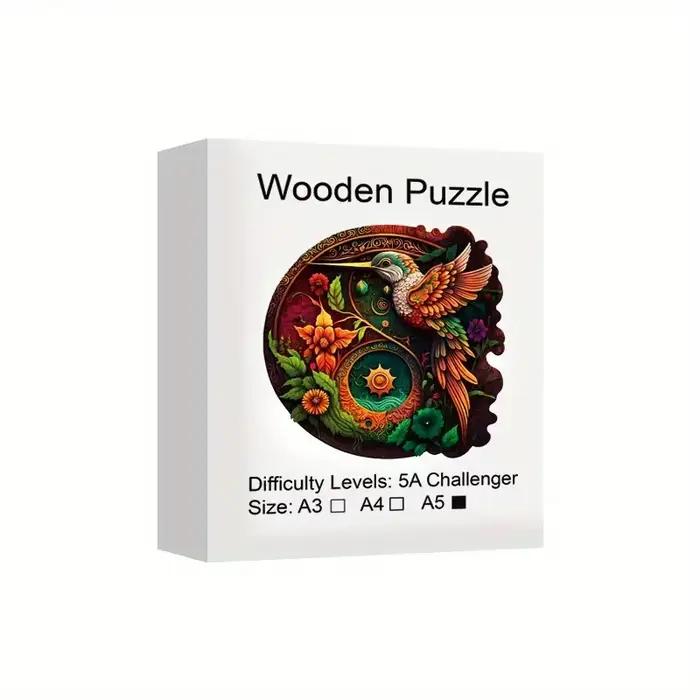 Puzzle en bois d'oiseau pour adultes, puzzle en bois en forme d'animal unique et irrégulier, jouets 