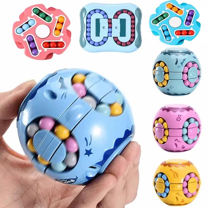 Cube de doigt d'intelligence de haricot rotatif pour enfants, gyroscope de doigt, Cube anti-stress, 