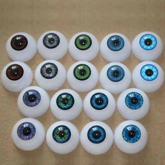 Yeux de poupées réalistes de 20mm, 1 paire, demi-rond, dos creux, fausses boules, accessoires d'hall