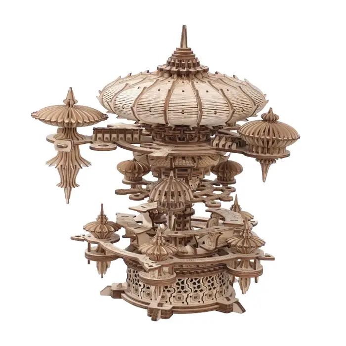 Bricolage 3D Puzzle en bois château dans le château Kits de modèles miniatures avec assemblage de mu