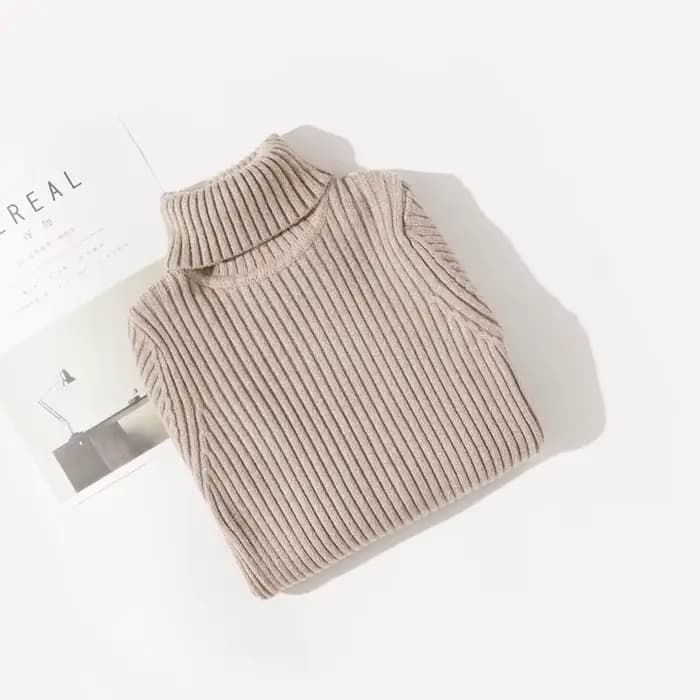 Pull à Col Roulé pour Fille, Vêtement d'Automne Blanc, Couleur Unie, pour Enfant de Y-2 t 3t 4t 8 12