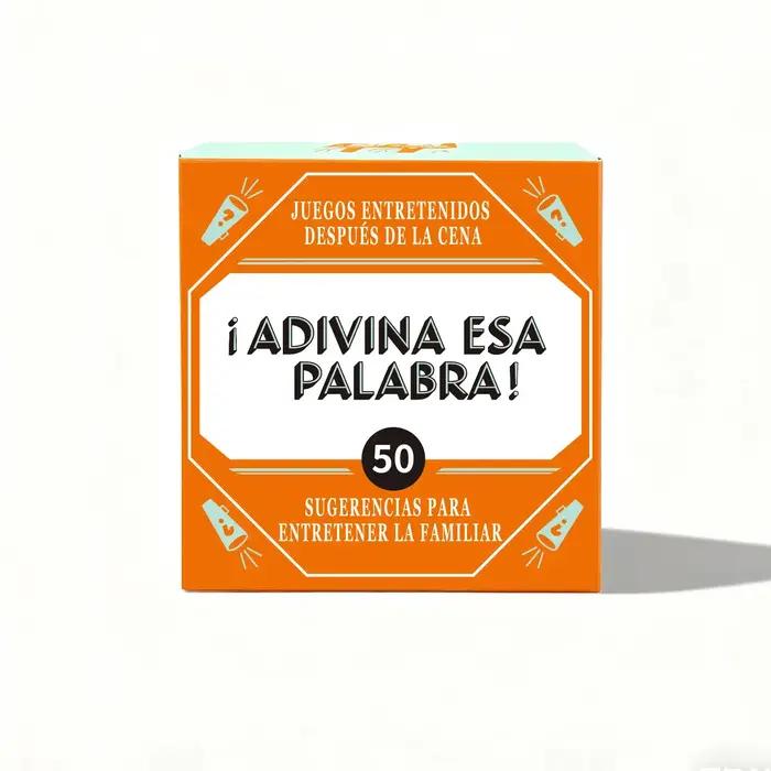 Jeu de société de devinettes de mots espagnol – 50 cartes de vocabulaire, jeu de fête d'apprentissag