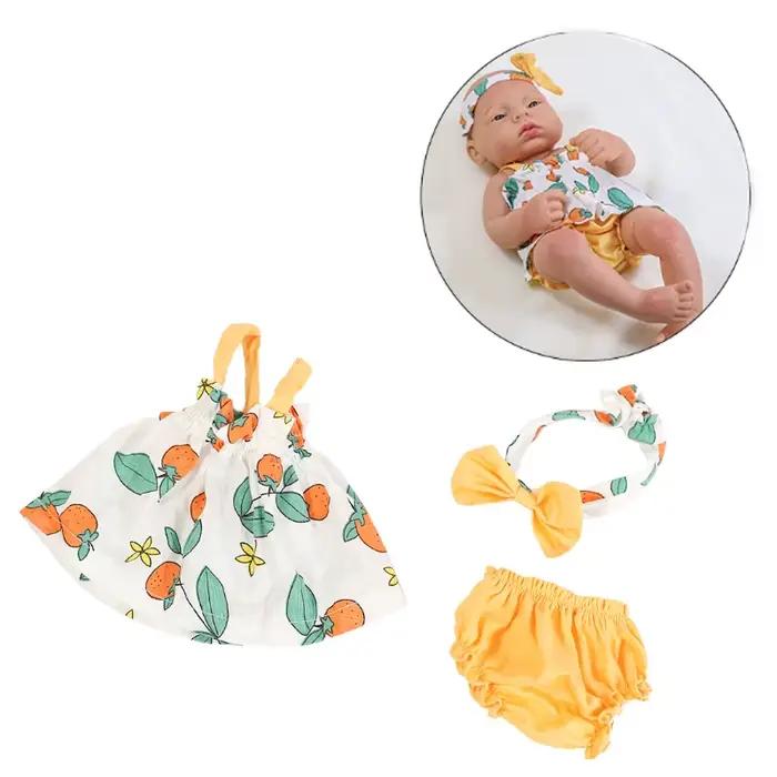 Vêtements de poupée robe combinaison gilet pour 40cm nouveau bébé Reborn poupée américaine bébé fill