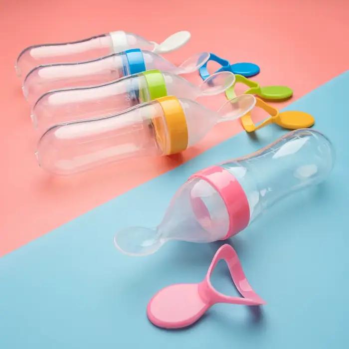 cuillere bebe vaisselle enfant couverts enfant cuillere bebe silicone biberon cuillère bébé Biberon 