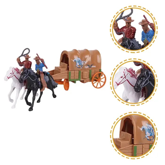 Western Cowboy Figure Paysage Décorations, Statue de Cheval, Sculpture Modèle, Table de Sable, Faux 