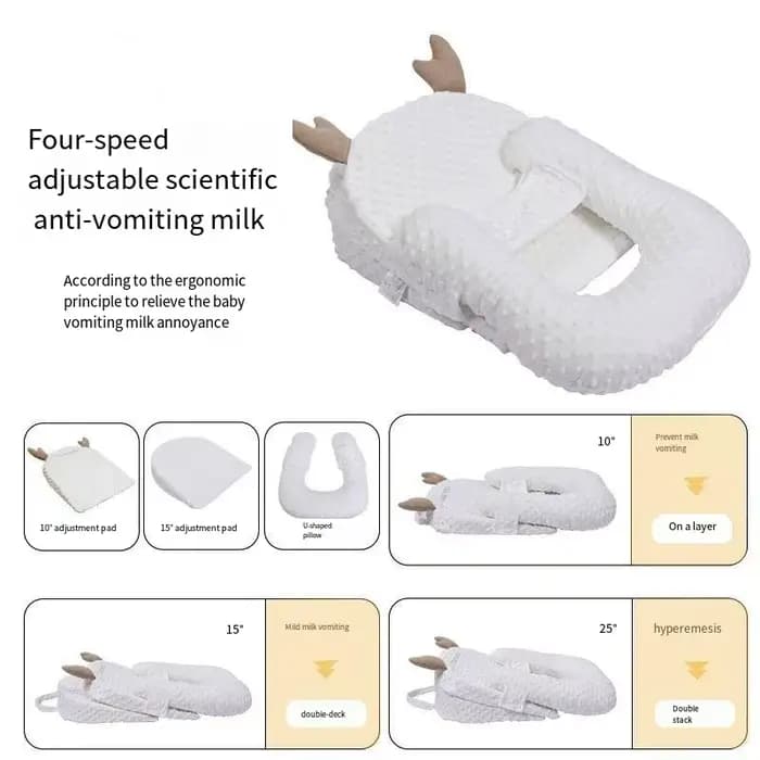Oreiller anti-crachat de lait pour bébé, artefact d'alimentation pour bébé, oreiller couché d'allait