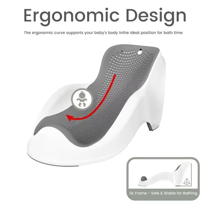 Support de bain doux pour bébés nouveau-nés - Siège de bain ergonomique, facile à nettoyer et confor