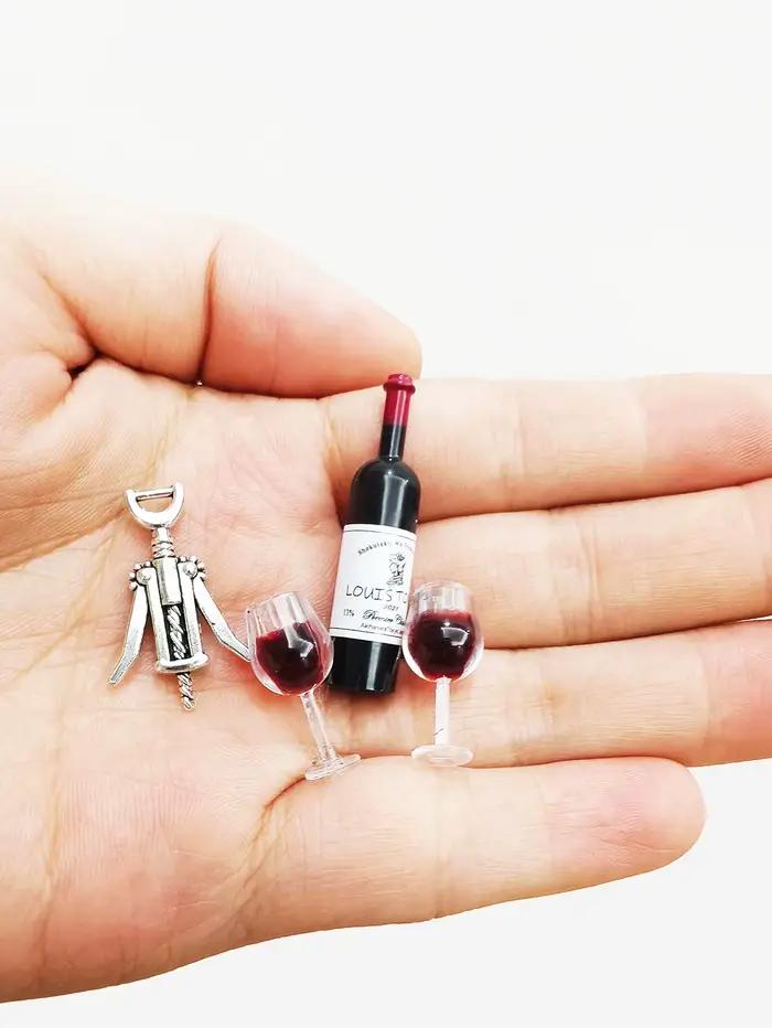 Ensemble miniature de vin et champagne pour maison de poupée, échelle 1:6 1:12, jouet miniature, orn