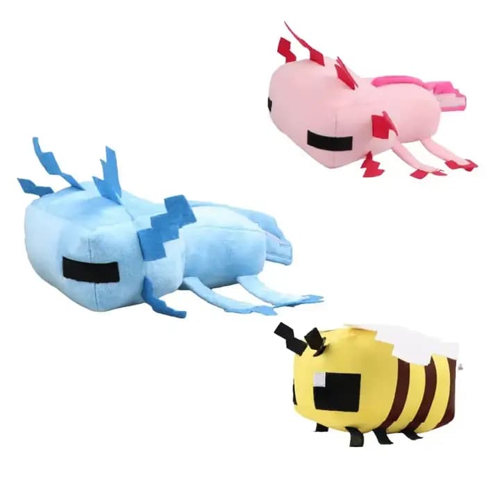 Jouets en Peluche Axolotl bleu 30cm, poupées d'animaux en Peluche Axolotl Kawaii, jeu doux, cadeau d