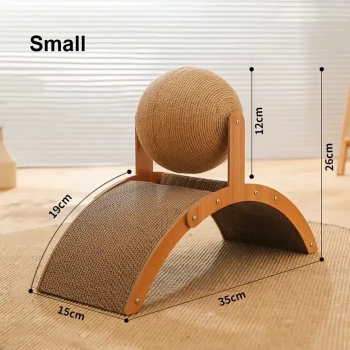 Boule à gratter en bois 2 en 1 pour chat, planche à gratter en Sisal, jouet de patte de meulage rési