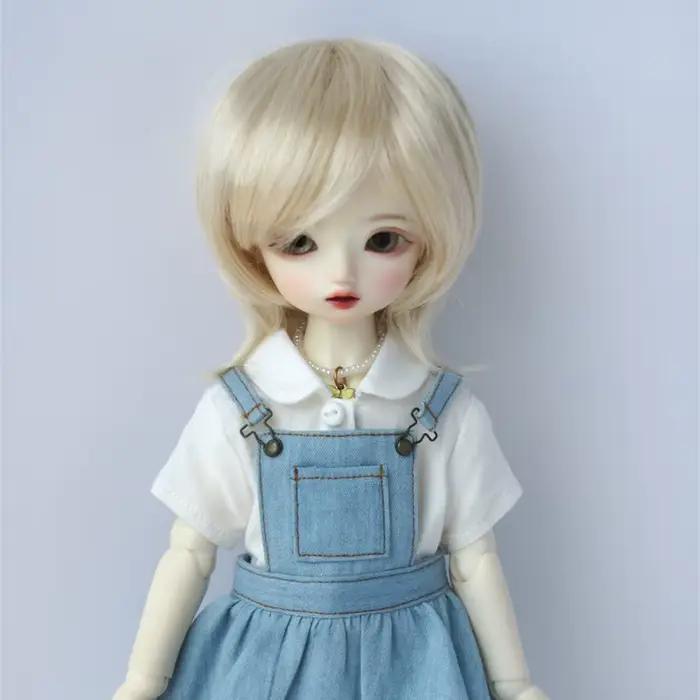 JD081 1/12 1/8 1/6 1/4 1/3 accessoires de poupée Mohair synthétique courte coupe fille Lati blanc et