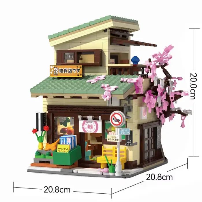 Cada LED ville Style japonais épicerie maison blocs de construction Double pont Duplex Architecture 