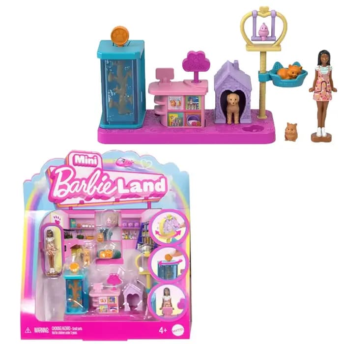 Mini maison à beurre Barbie originale pour filles, salon de coiffure, boutique d'animaux de compagni