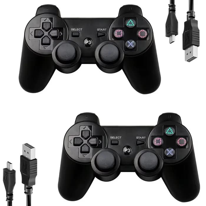 Paquet de 2 contrôleurs sans fil PS3 contrôleur Playstation 3 manette de jeu Bluetooth sans fil avec