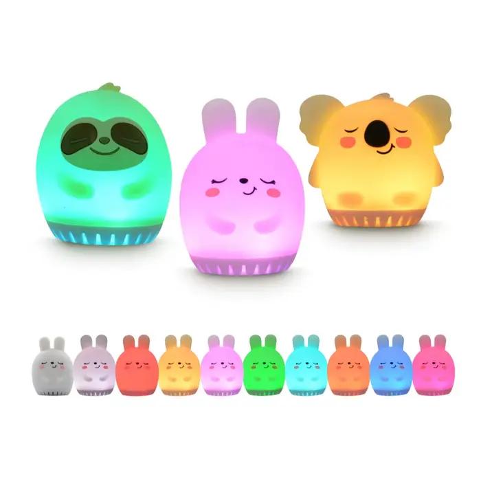 Mini lapin mignon, Machine à bruit blanc, veilleuse LED, 20 sons, musique pour bébé, aide au sommeil