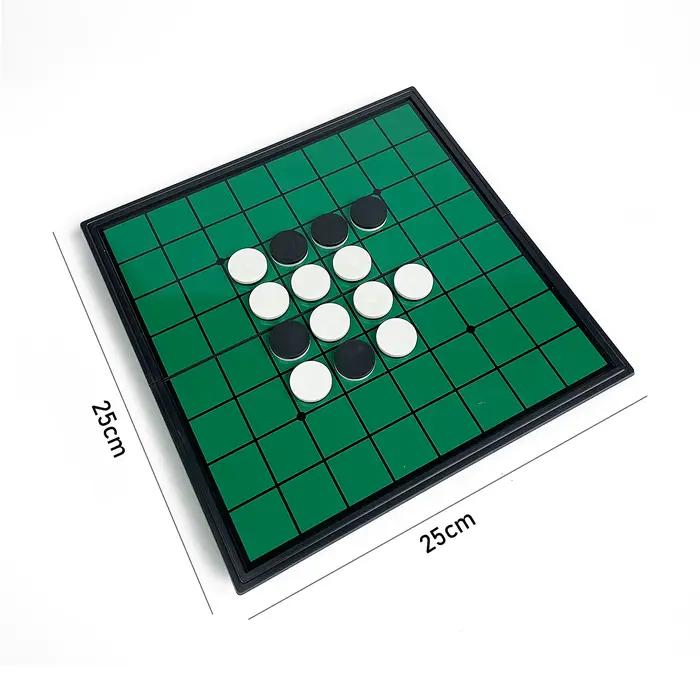 Jeu de société Reversi magnétique pliable 25x25, plateau en plastique portable, jeu de table, voyage