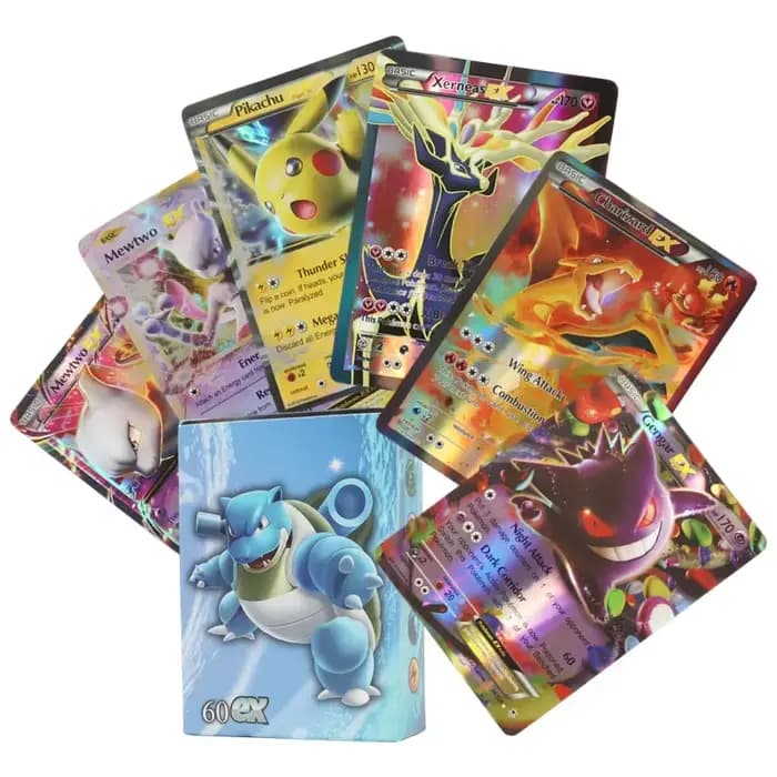 Cartes Pokemon anglaises GX Tag Team Vmax EX Mega Shining Game Battle, 60/100 pièces, cartes de coll