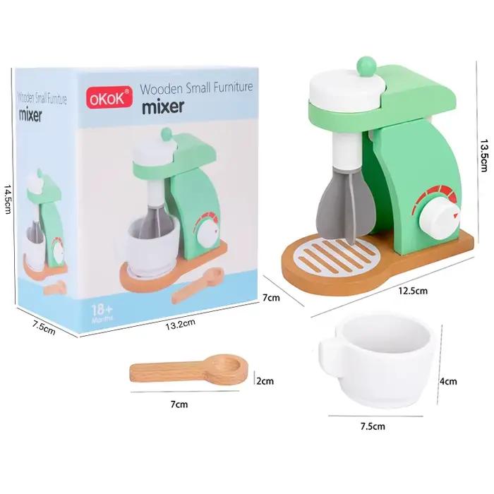 Jouets en bois pour maisonnette d'enfants, presse-agrumes de simulation, machine à café, mixeur, mac