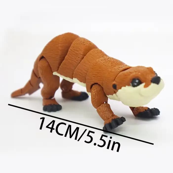 Miniature de 14 cm en forme de loutre imprimée en 3D, artisanat créatif, modèle d'animal à articulat