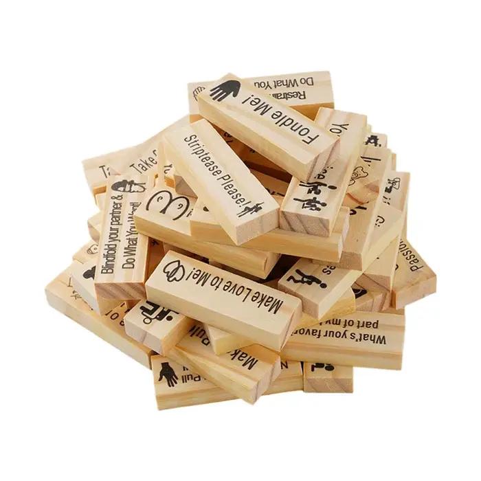Jeux d'empilage 48 pièces pour adultes, jeu de tour de blocs pour Couples, jeu de culbutage de saint