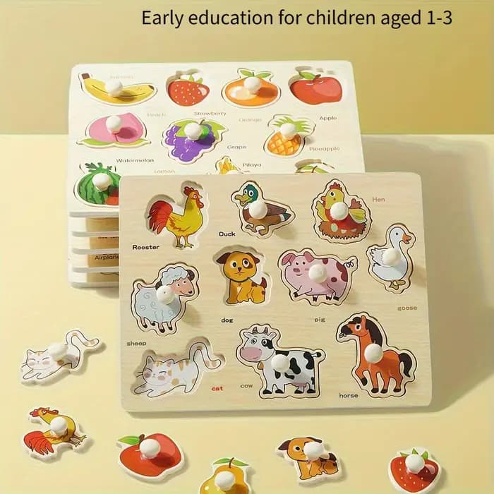 Planche de puzzle pour débutant, géométrie d'éducation précoce Montessori, développement de puzzle à